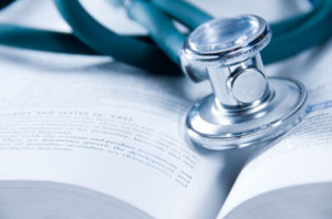 health care concept with a medical book