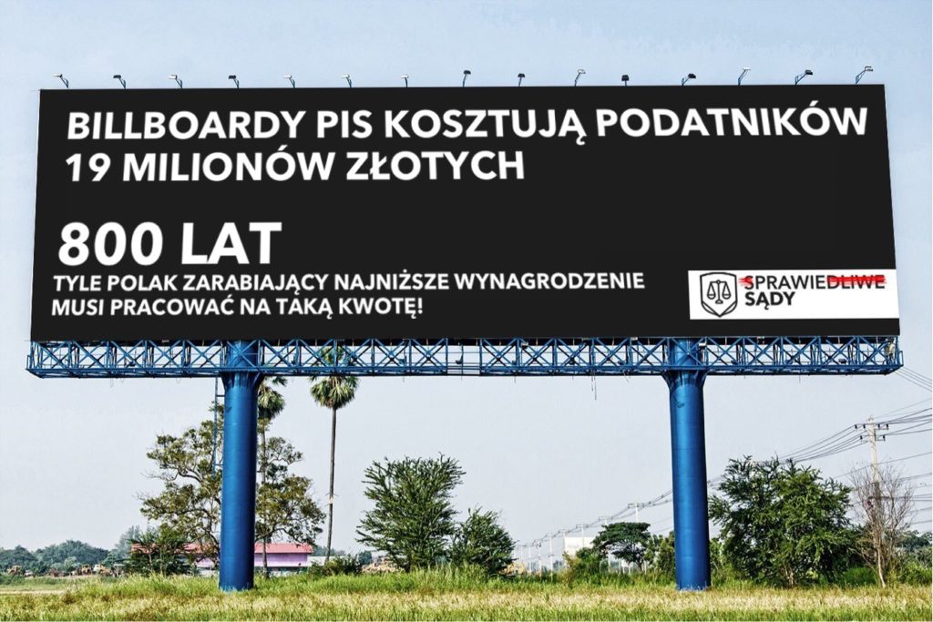 Znalezione obrazy dla zapytania billboardy sędziowie kampania