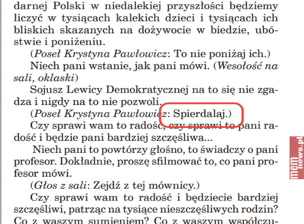 Węglarczyk: Pamiętajcie - jak was będą ciągać po sądach za przeklinanie, powiedźcie, że cytujecie stenogram sejmowy