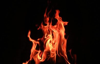 red fire digital wallpaper