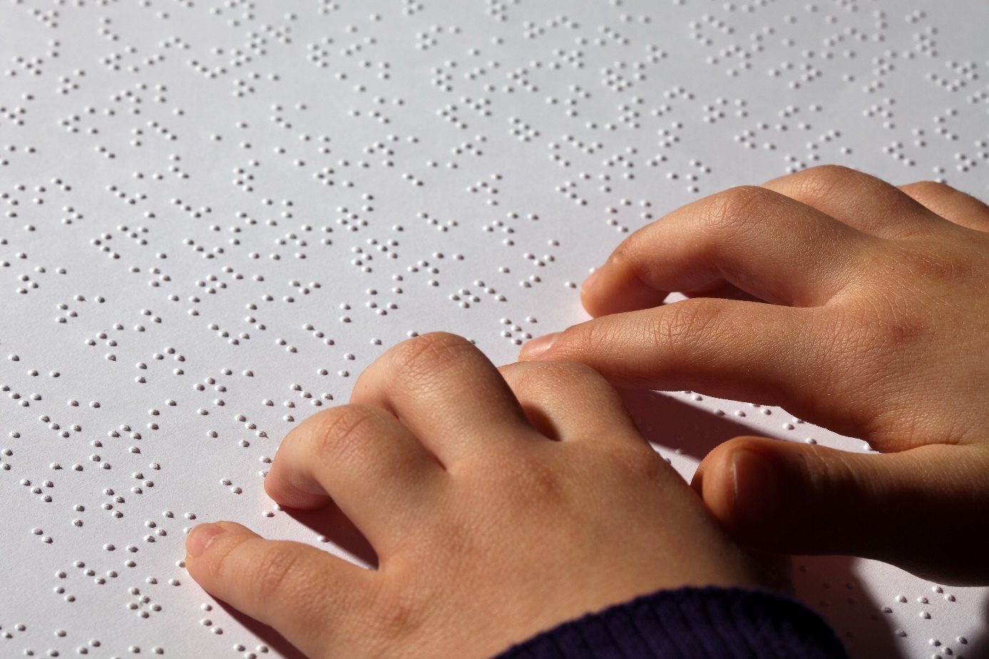 Dłoń do czytania alfabetu Braille'a