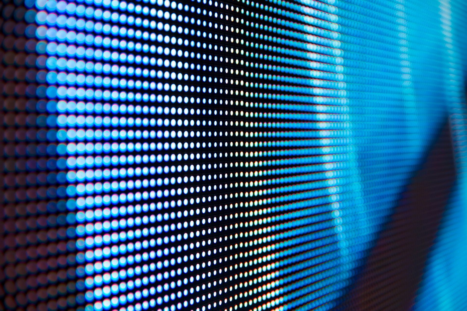 Zbliżenie niebieskiego ekranu LED