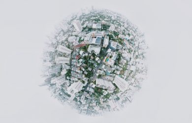 fish eye photography of city