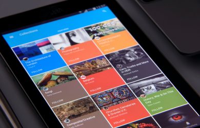 Turned-on Phone Displaying Collections Book
